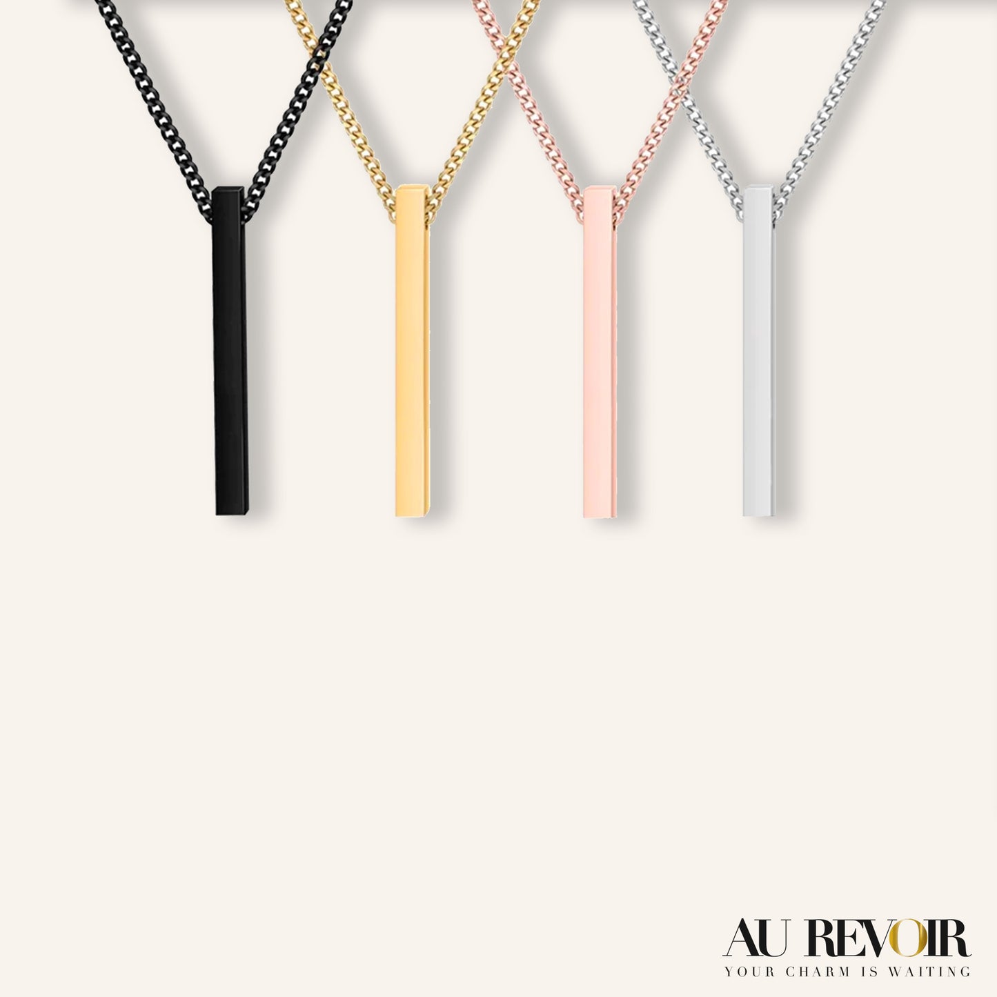 Fashion jewelry Cube pendant gold pendant rose gold pendant black pendant silver pendant stainless steel product personalised with custom name engraving