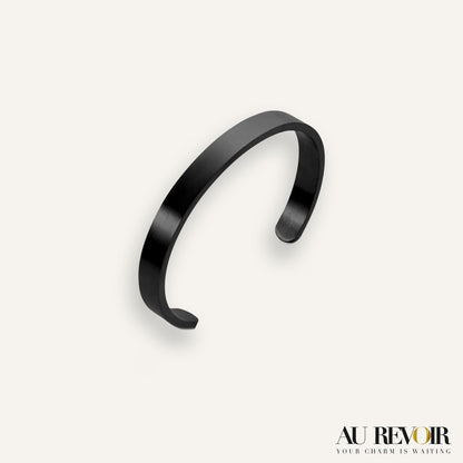 Personalised cuff Bracelet black  engravable stainless steel quality 