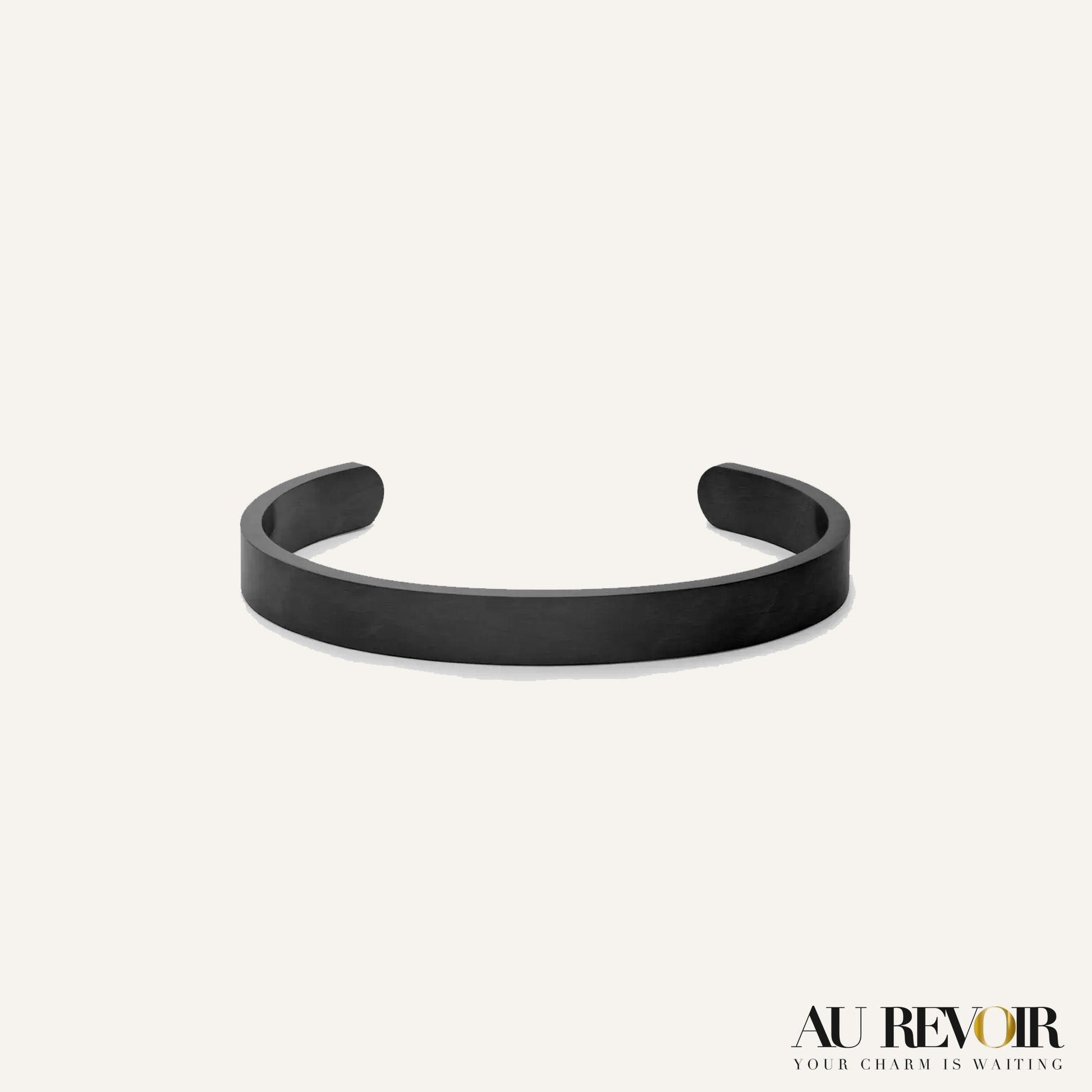 Cuff bracelet with your name engraved on it black stainless steel 