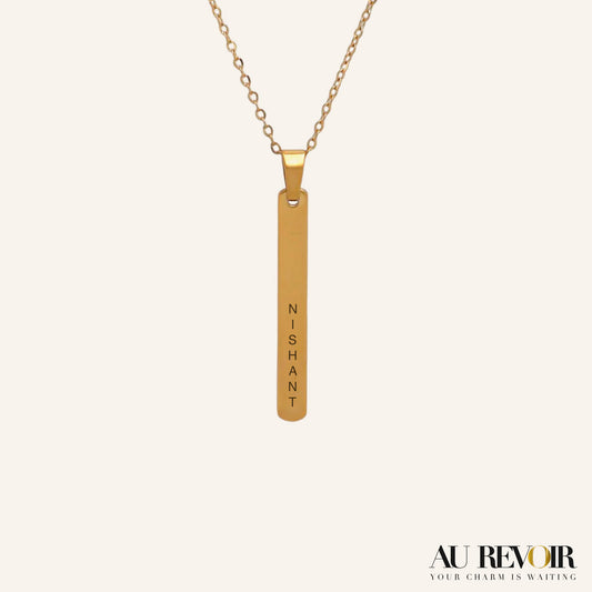 Personalised gold pendant gold chain stainless steel jewelry fashion accessories tile pendant personalized jewelry custom name engraving 