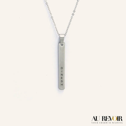 Silver tile pendant silver necklace silver chain personalised jewelry custom name engraving jewelry custom jewelry 