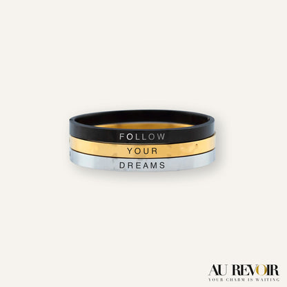 Customized 3 bracelet gold silver black stainless steel jewelry engraving possible 