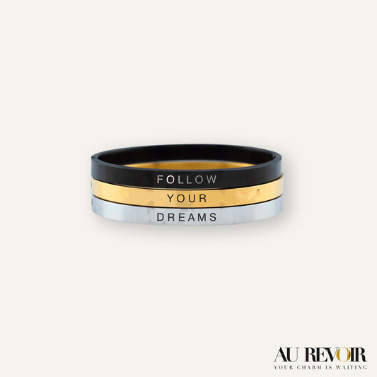 Customized 3 bracelet gold silver black stainless steel jewelry engraving possible 