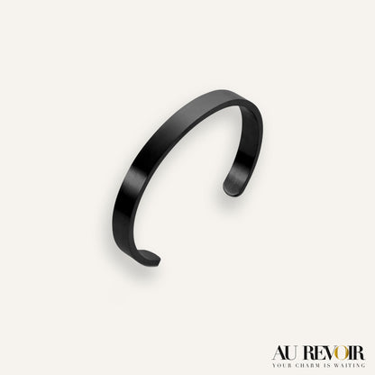 Personalised cuff Bracelet black  engravable stainless steel quality 