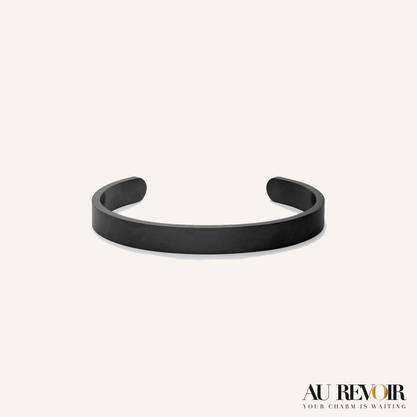 Cuff bracelet with your name engraved on it black stainless steel 
