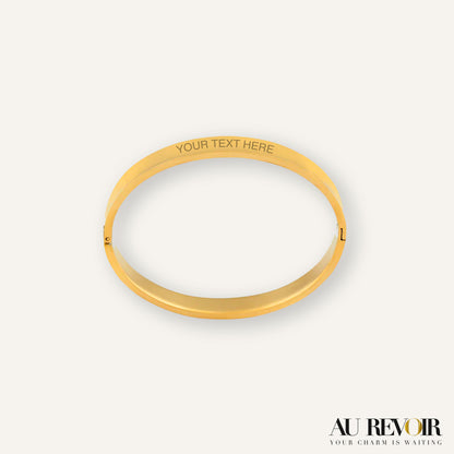 Customized snap gold bracelet with engraving stainless steel product 