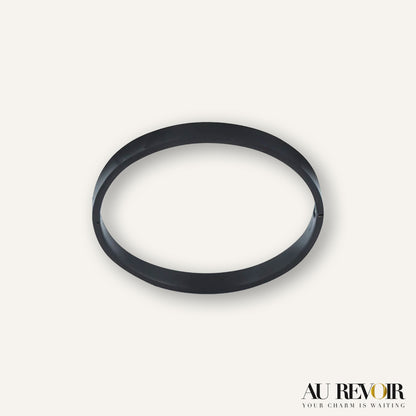 Personalised name engraved snap black bracelet stainless steel 