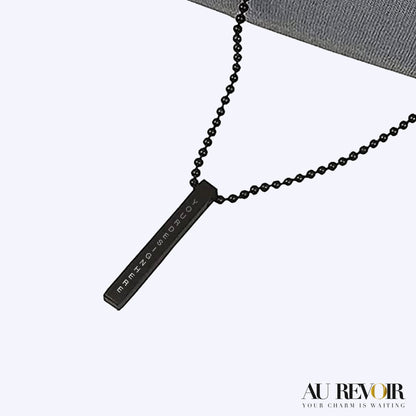 Black chain black cube pendant custom necklace stainless steel jewelry 