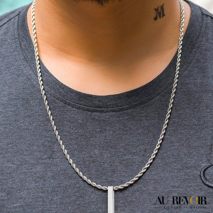 Stainless steel silver necklace silver pendant silver chain personalised name engraving 