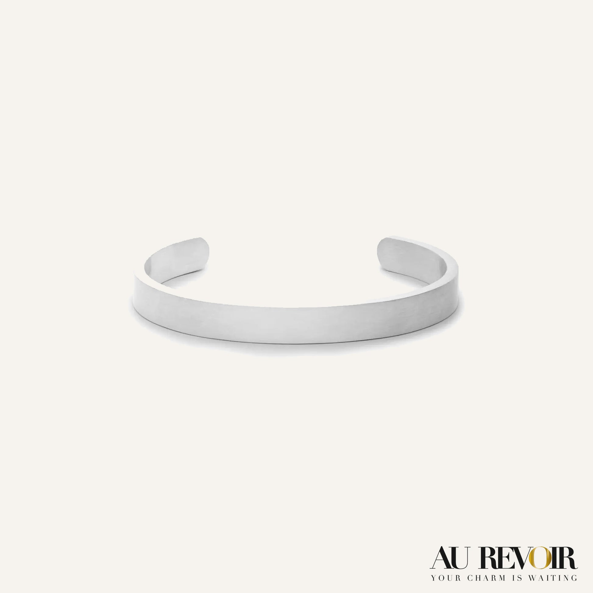 Silver cuff bracelet with name engraved on it 