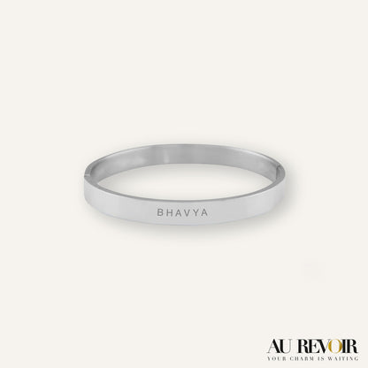 Silver customized bracelet with custom engraving stainless steel product 